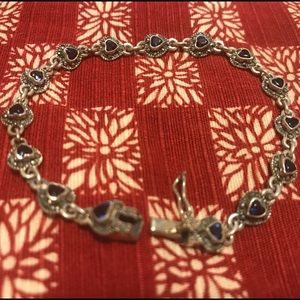 Vintage sapphire and sterling bracelet